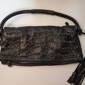 New vince camuto heavy leather bag with chain accents